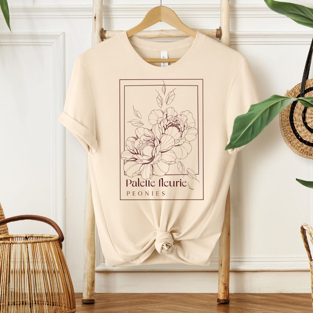 T-Shirt mit Pfingstrosen