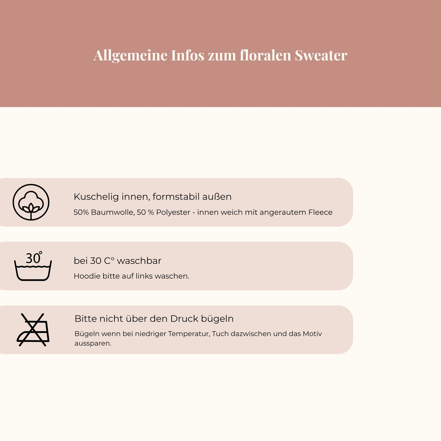 Hoodie mit floralem Buchstaben - personalisierbar