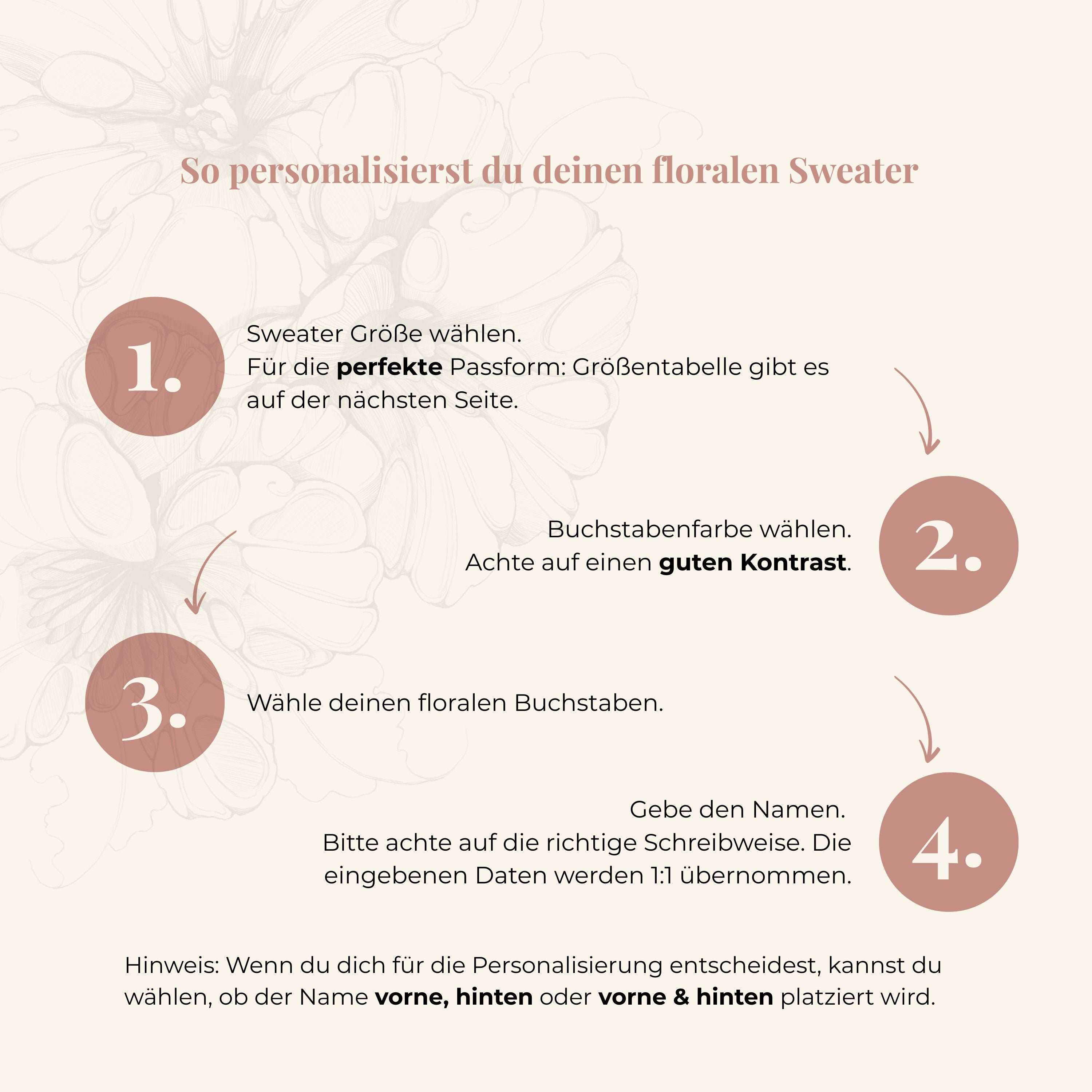 Hoodie mit floralem Buchstaben - personalisierbar