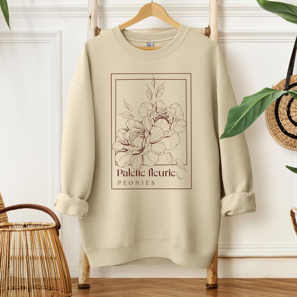 Sweater mit Pfingstrosen