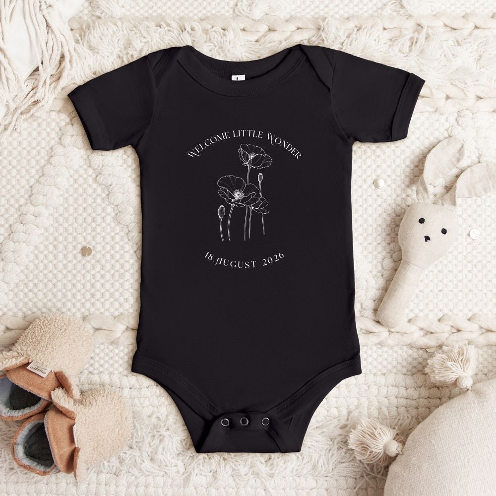 Babybody mit Geburtsblumen - Studio Linéa Botanica