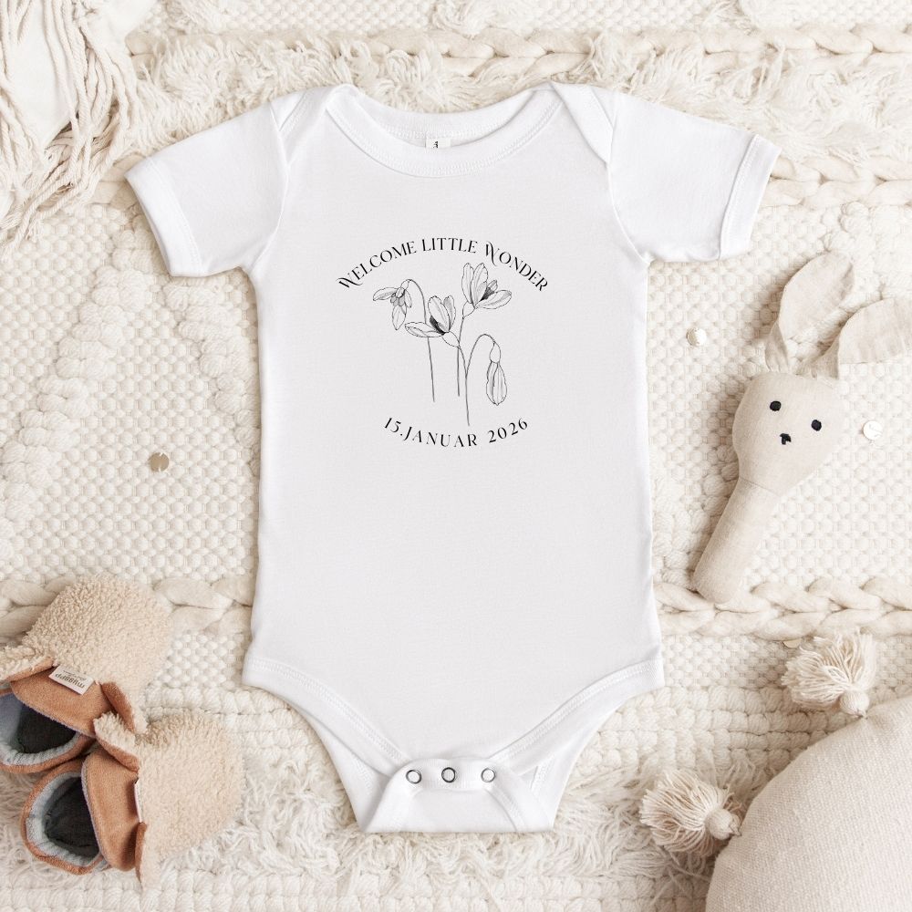 Babybody mit Geburtsblumen - Studio Linéa Botanica