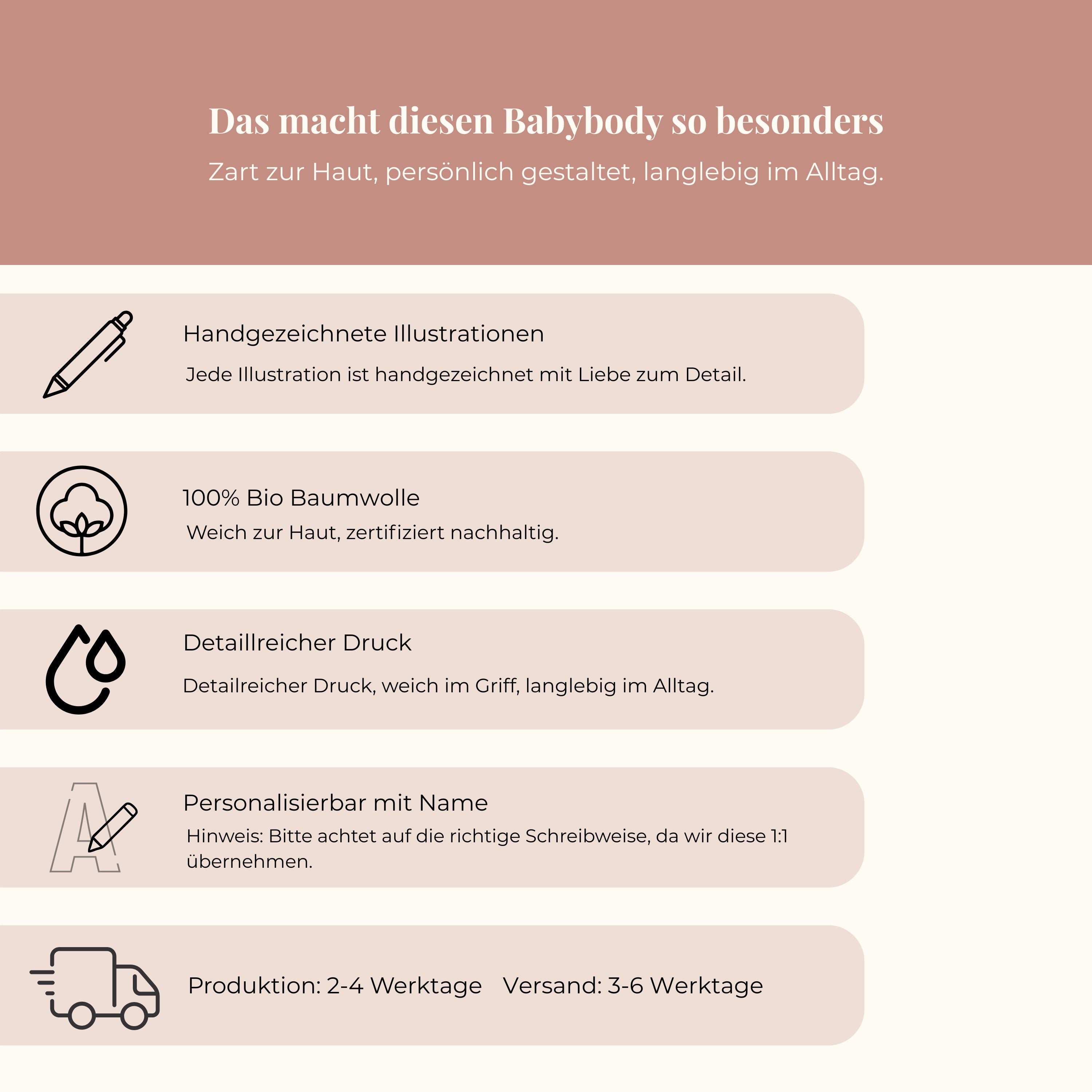 Babybody mit floralem Buchstaben - personalisierbar