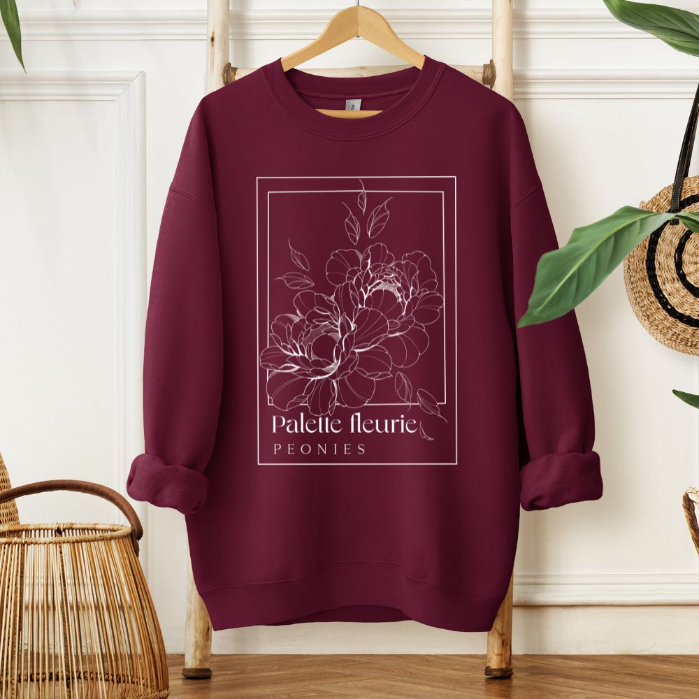 Sweater mit Pfingstrosen