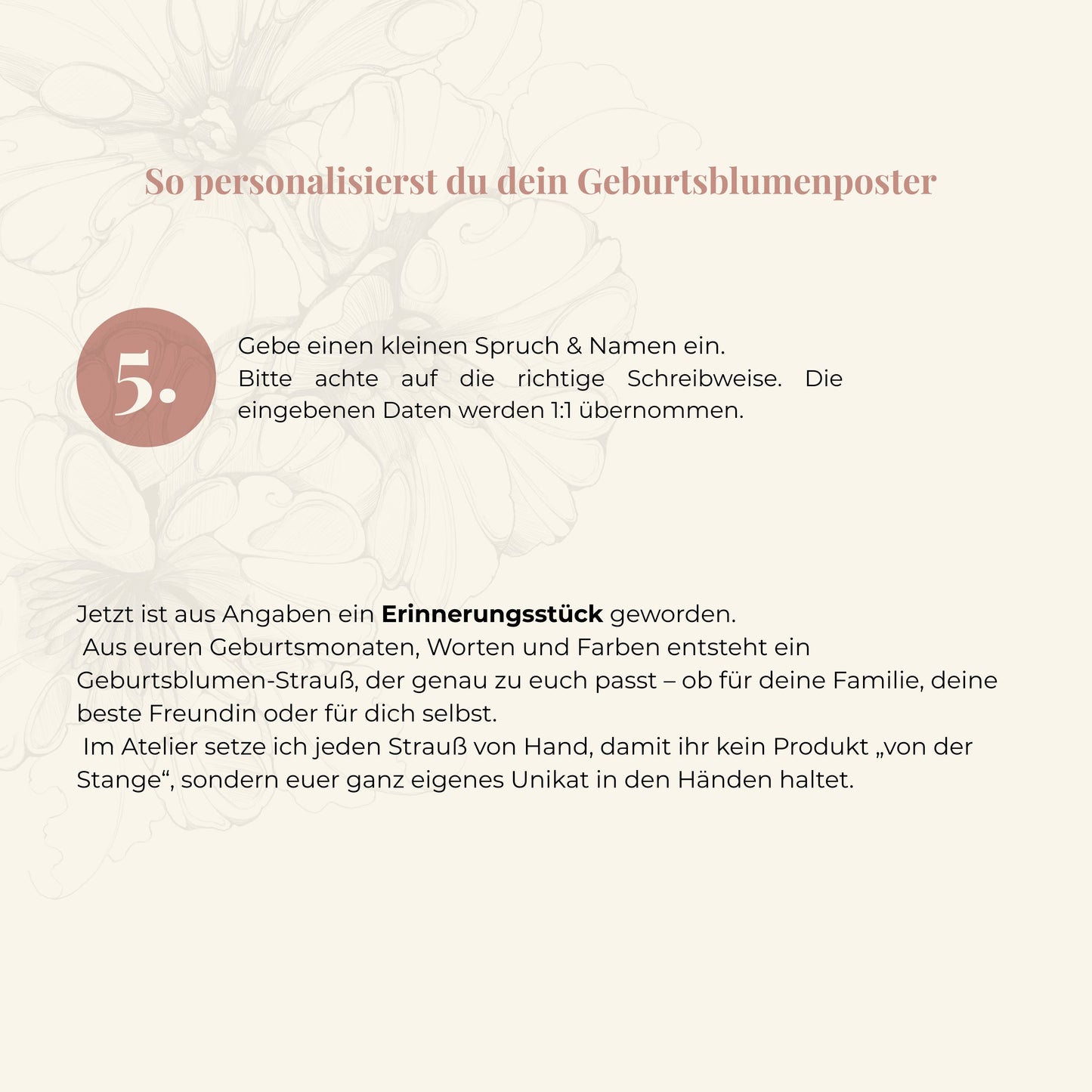 Geburtsblumenposter personalisierbar