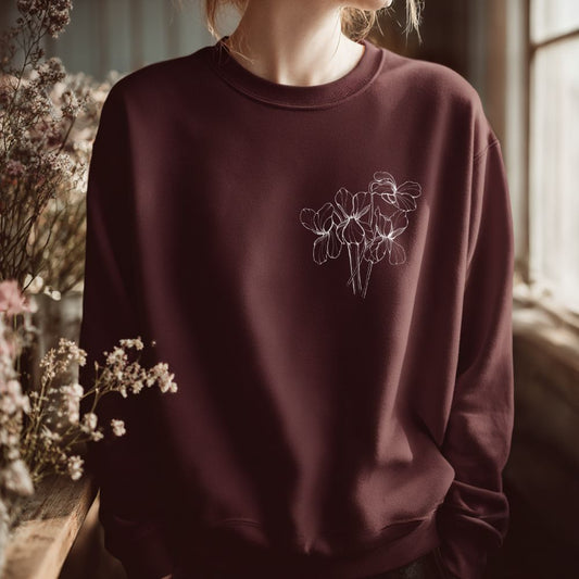 Sweater mit Geburtsblumen - personalisierbar