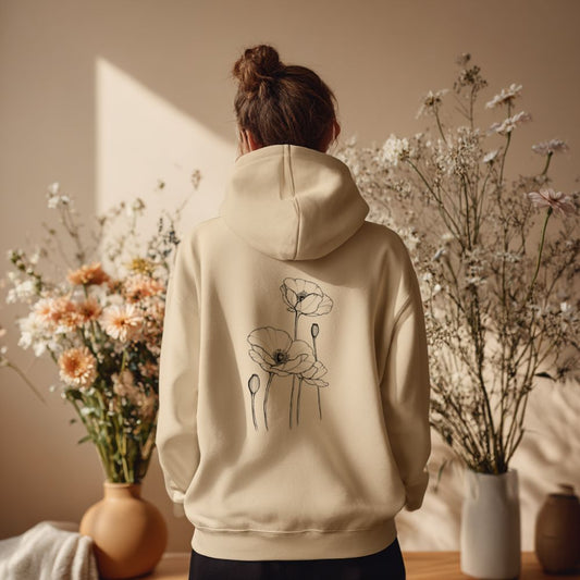 Hoodie mit Geburtsblumen - personalisierbar