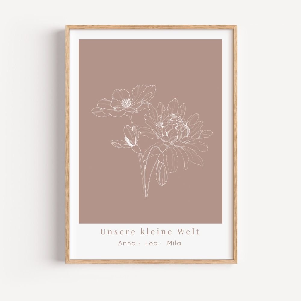Geburtsblumenposter personalisierbar - Studio Linéa Botanica
